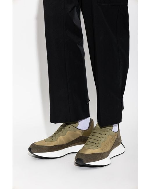 McQueen Green 'Sprint Runner' Sports Shoes for men