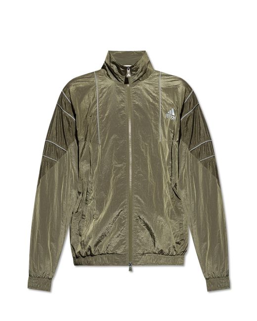 Adidas Originals Green Jacket With Printed Logo for men
