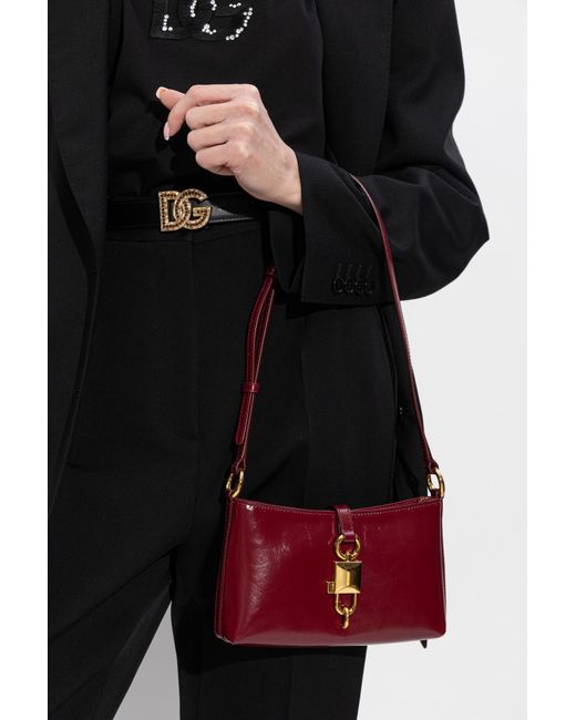 Dolce & Gabbana Red Shoulder Bag "Lock"