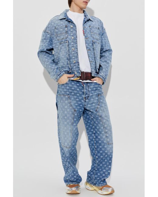 DSquared² Blue Jeans With Monogram for men