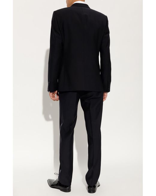 Dolce & Gabbana Black Three-Piece Wool Suit for men