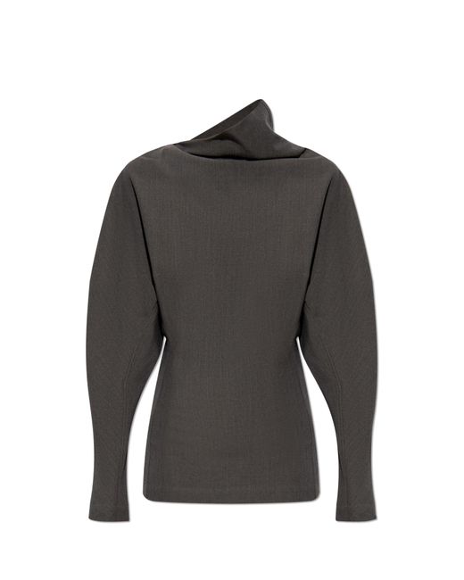 Bottega Veneta Gray Top With Asymmetrical Neckline