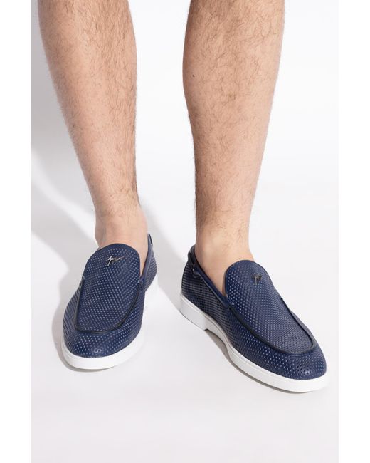 Giuseppe Zanotti Blue Shoes Berth Type Loafers for men
