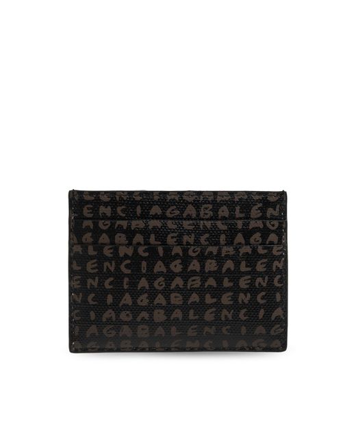 Balenciaga Black Card Holder With Logo for men