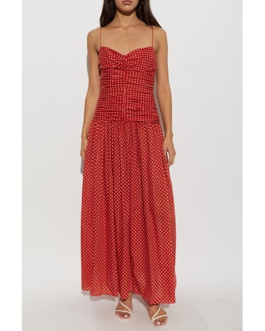Matteau Red Dress With Polka Dot Pattern