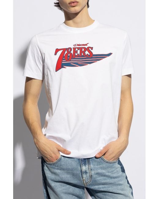 DIESEL White 't-diegor-k75' T-shirt, for men