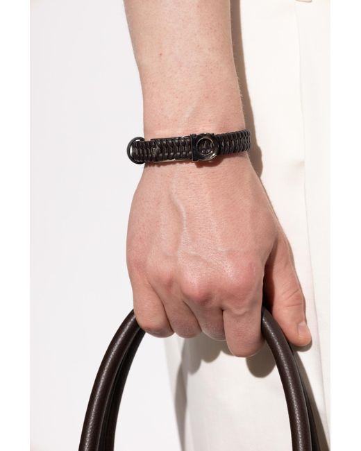 Ferragamo Black Leather Bracelet for men