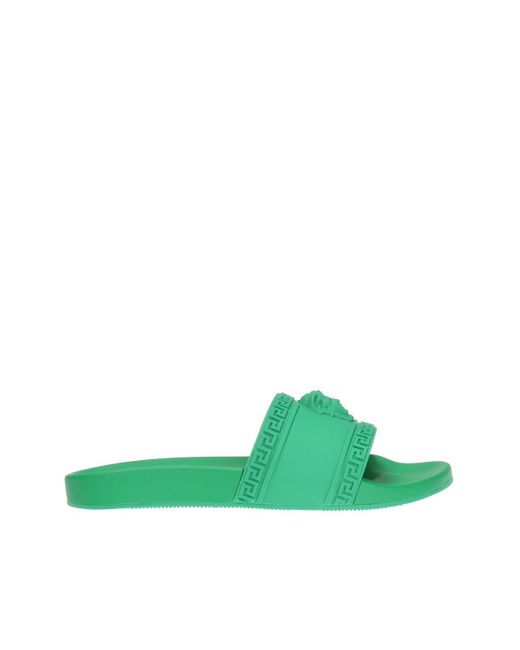Versace Medusa Cardinal Slide Sandals in Green for Men Lyst