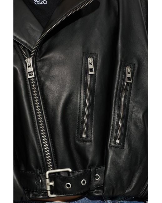Loewe Blue Leather Insulated Jacket