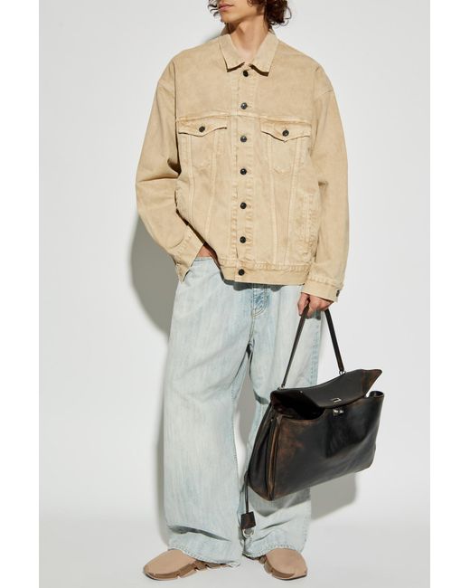 Balenciaga Natural Denim Jacket With 'Vintage' Effect for men