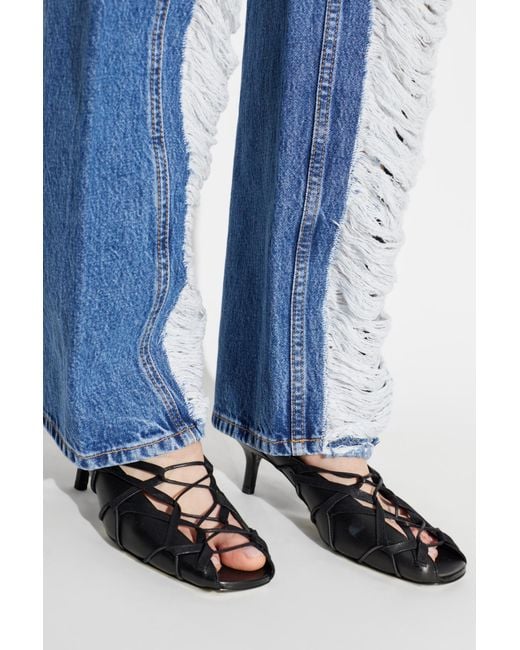 IRO Black Heeled Mules "Corset"