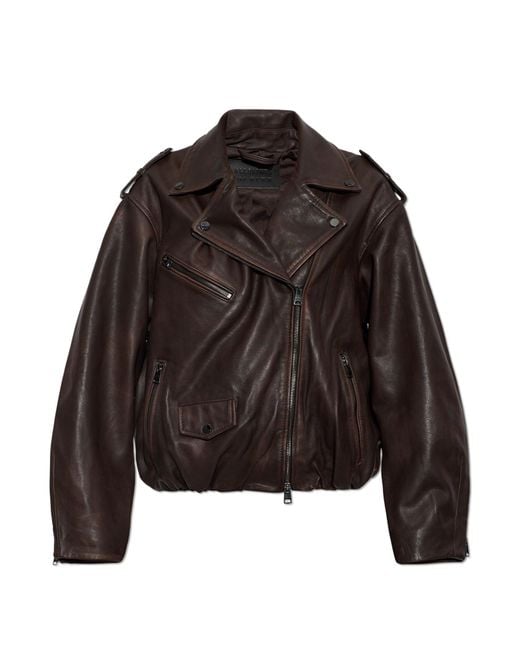 AllSaints Black Leather Jacket 'Samina'