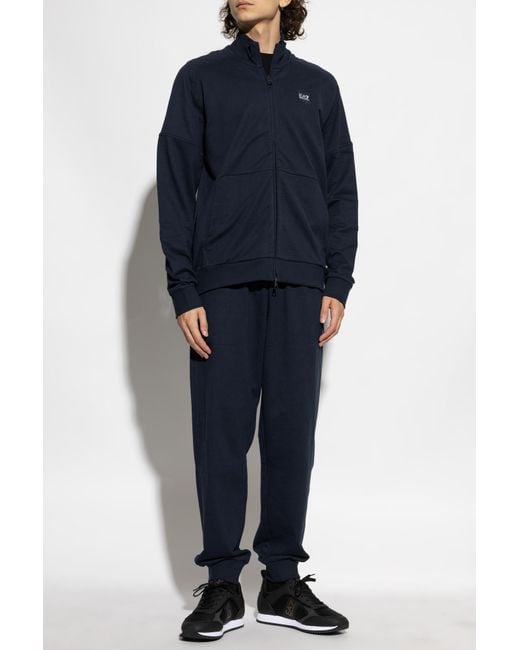 EA7 Blue Tracksuit Set: Sweatshirt And Trousers From The 'Sustainability' Collection for men