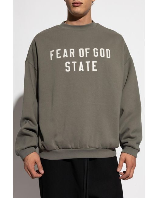 Fear Of God Gray Sweatshirt With Embroidered Logo for men