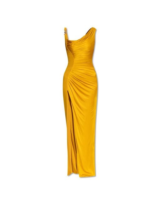Versace Metallic Draped Dress