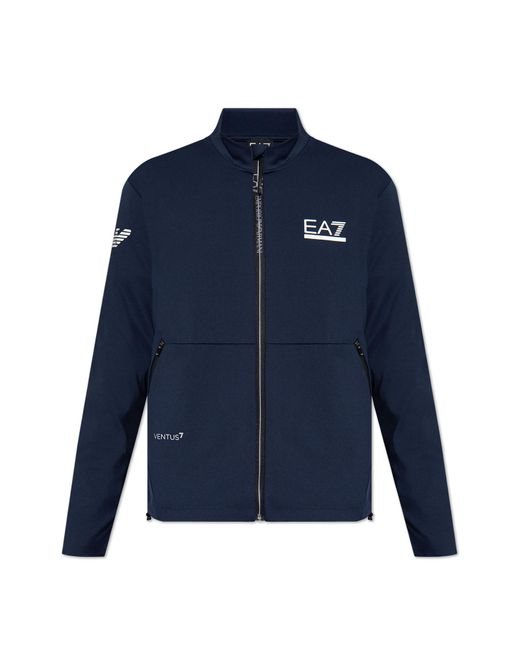EA7 Blue Sweatshirt With Standing Collar for men