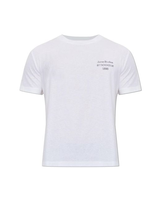 Acne White T-Shirt With A 'Vintage' Effect for men