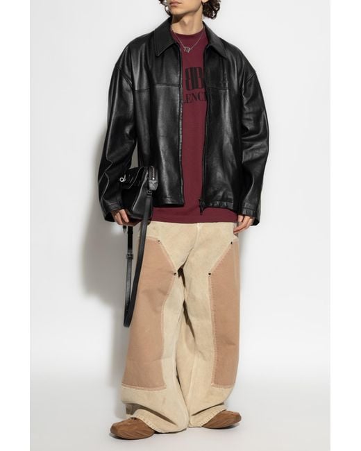 Balenciaga Lambskin Leather Jacket in Black for Men | Lyst