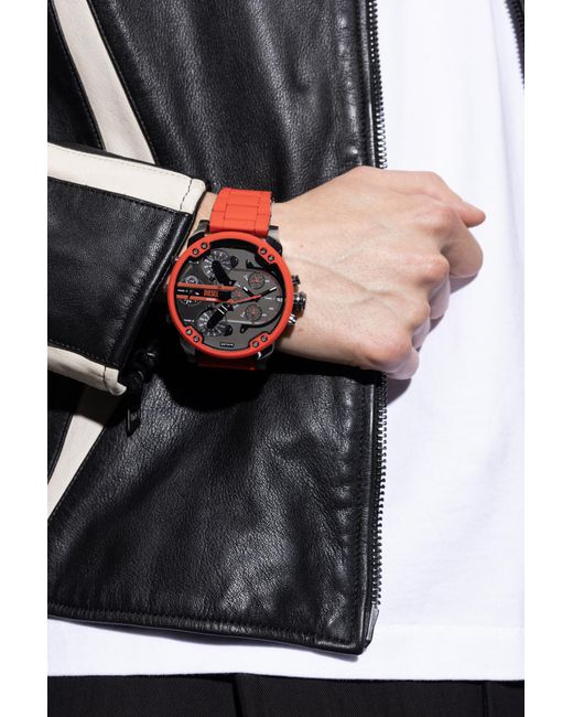 DIESEL Red "Mr Daddy" Watch for men