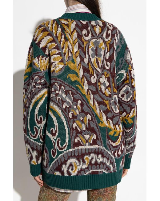 Etro Multicolor Patterned Sweater With A Round Neckline