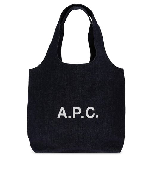 A.P.C. Black "Ninon" Denim Bag