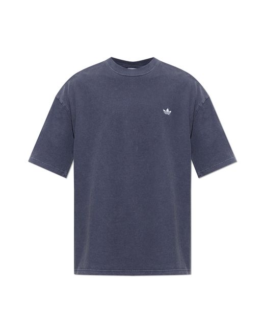 Adidas Originals Blue T-Shirt With Logo for men
