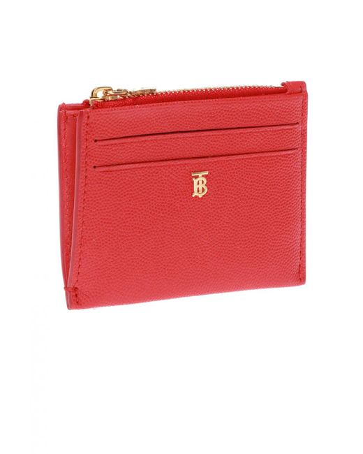 Burberry Leather Branded Card Holder in Red Lyst