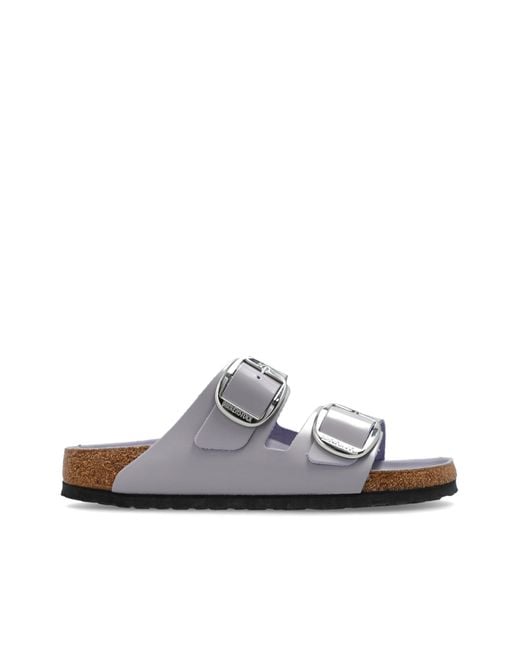 Birkenstock White 'Arizona Big Buckle' Slides