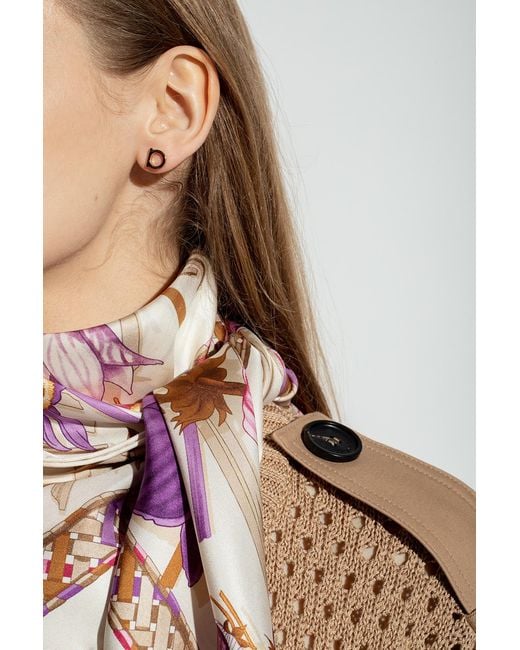 Ferragamo Metallic Gancini Brass Earrings