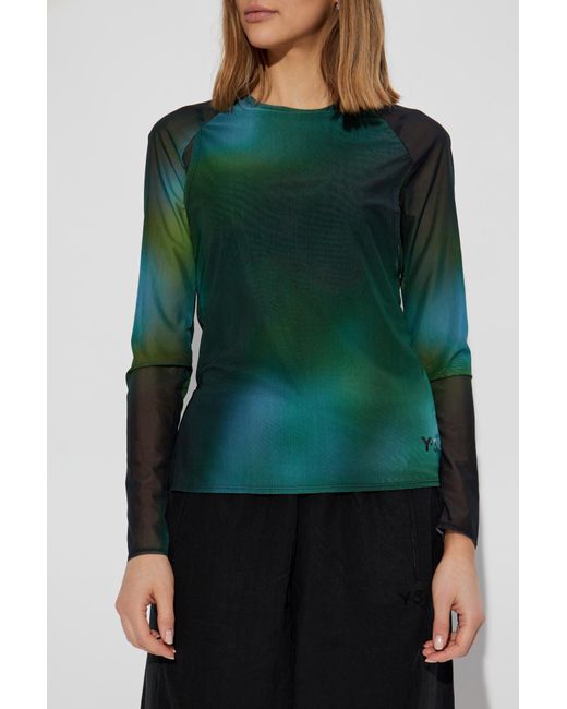 Y-3 Green Transparent Top