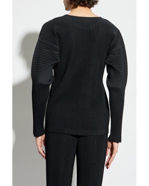 Homme Plissé Issey Miyake Black Pleated Trousers for men
