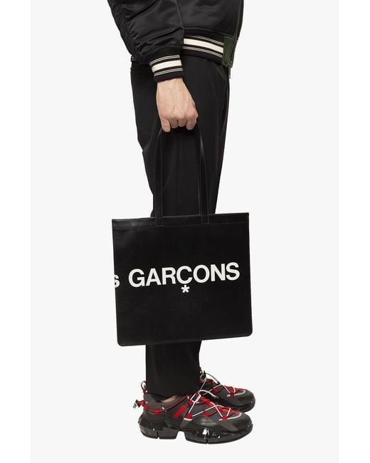 Comme des Garçons Black Logo-print Leather Tote Bag for men