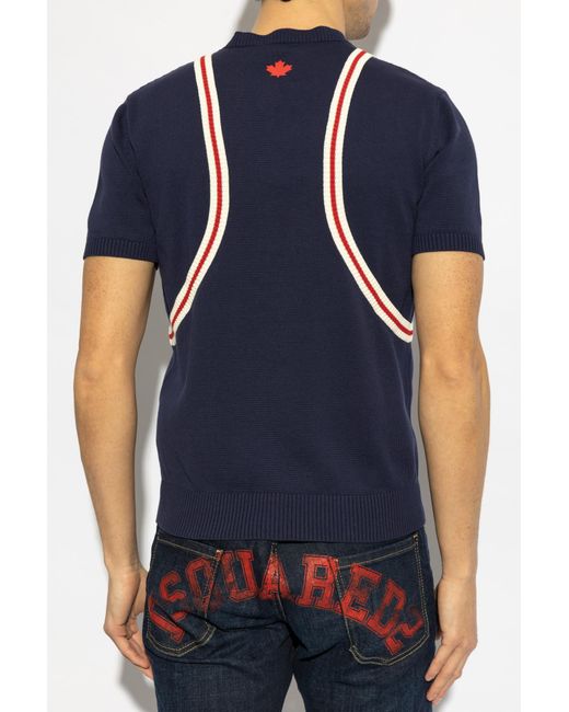 DSquared² Blue Sweater With Logo for men