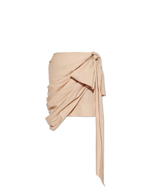 Chloé Natural Asymmetrical Skirt With Draping