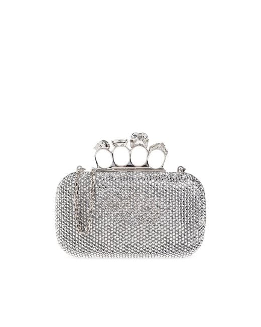McQueen Gray Clutch Bag "Knuckle"