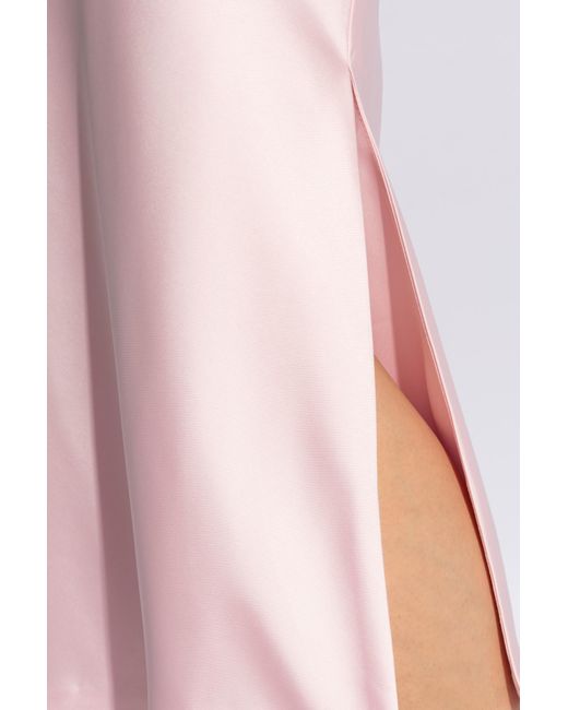 ROTATE BIRGER CHRISTENSEN Pink Satin Strappy Dress,