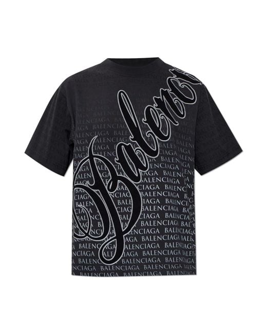 Balenciaga Blue Monogram T-Shirt