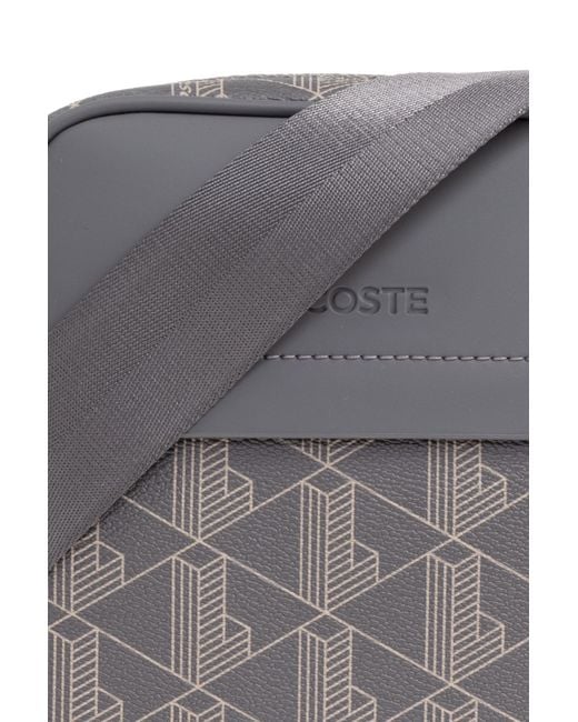 Lacoste Gray Shoulder Bag With Logo, for men