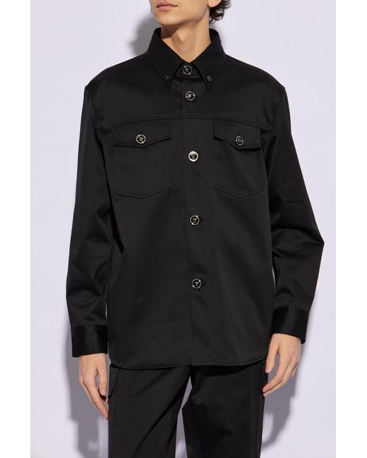 Versace Black Shirt With Pockets, for men