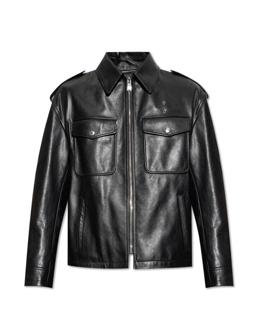 Alexander McQueen Black Leather Jacket for men