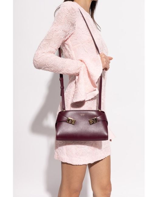 Ferragamo Purple Leather Shoulder Bag