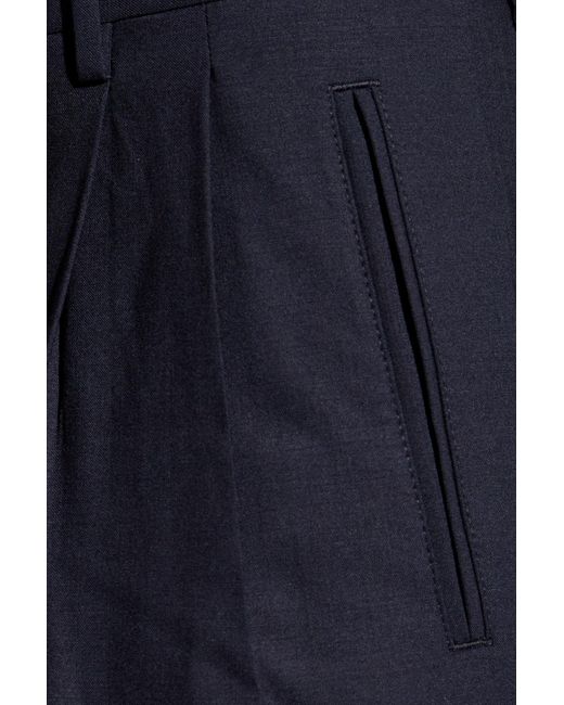 Etro Blue Wide Pleat-Front Trousers for men