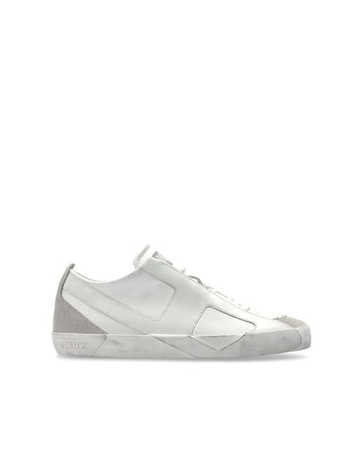 DIESEL White 'S-Slante-D Low' Sports Shoes