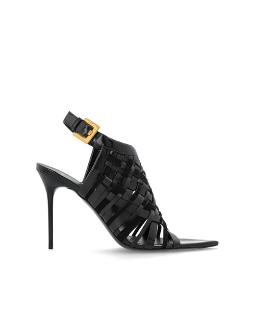 Balmain Black Heeled Sandals