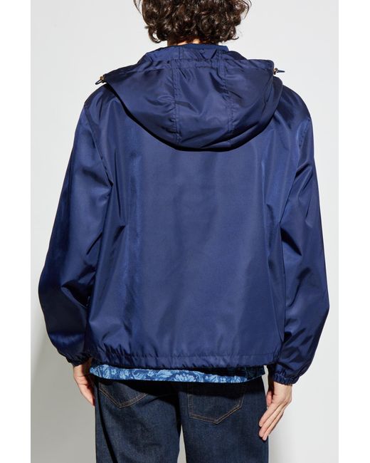 Versace Blue Hooded Jacket for men