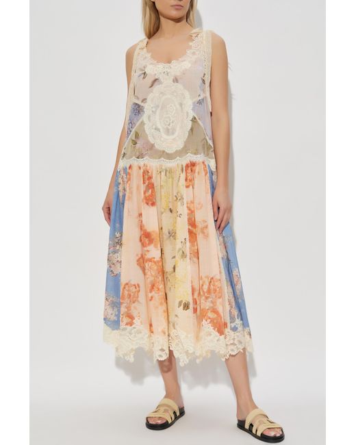 Zimmermann White Dress With Lace Inserts