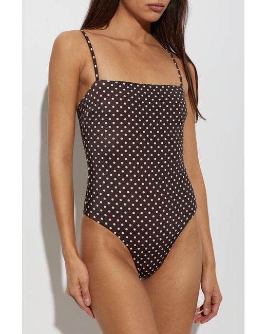 Matteau Brown One-Piece Polka Dot Swimsuit