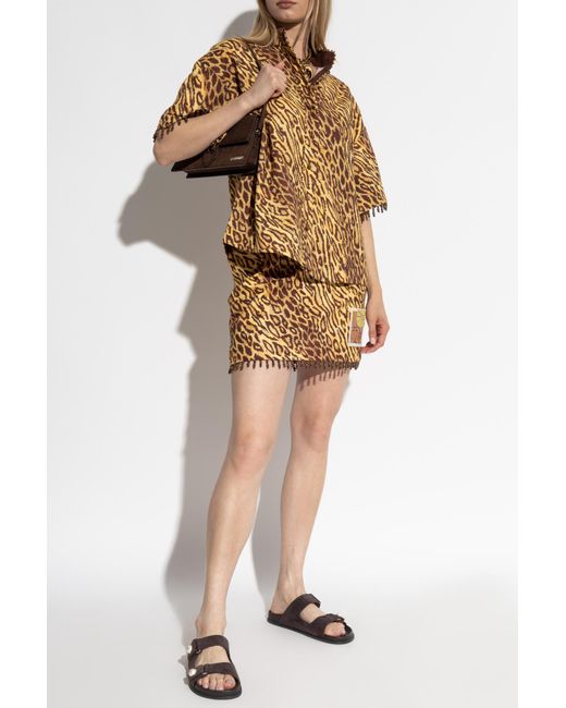 Zimmermann Natural Animal Print Skirt