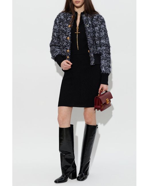Balmain Blue Tweed Jacket