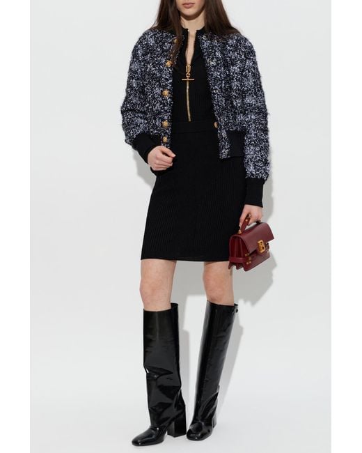 Balmain Black Skirt With Decorative Buttons
